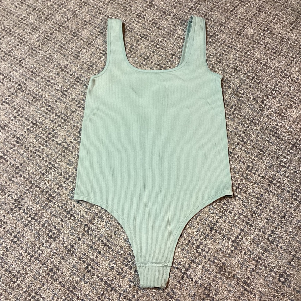 SO Mint Light Green Ribbed Tank Bodysuit * Size XS